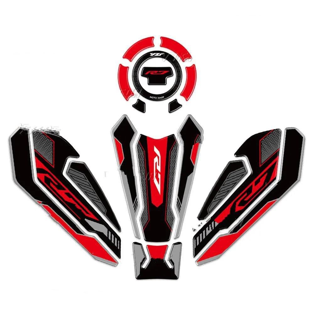 Piwine Color12 Tank Pad Sticker Motorcycle Fuel Protection Decal For Yamaha R7 Yzf Yzfr7 2021-2024 2023 2022 Kneepad