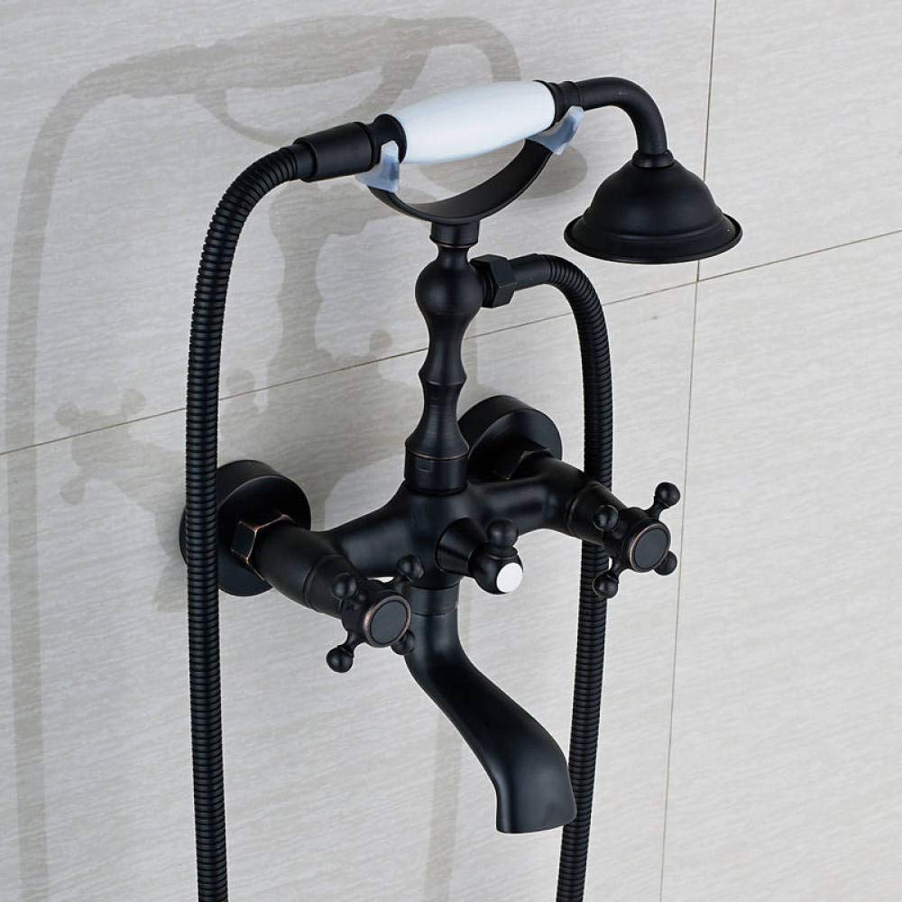 Mitigeur Baignoire à Deux Boutons avec bec pivotant orientable et douchette murale