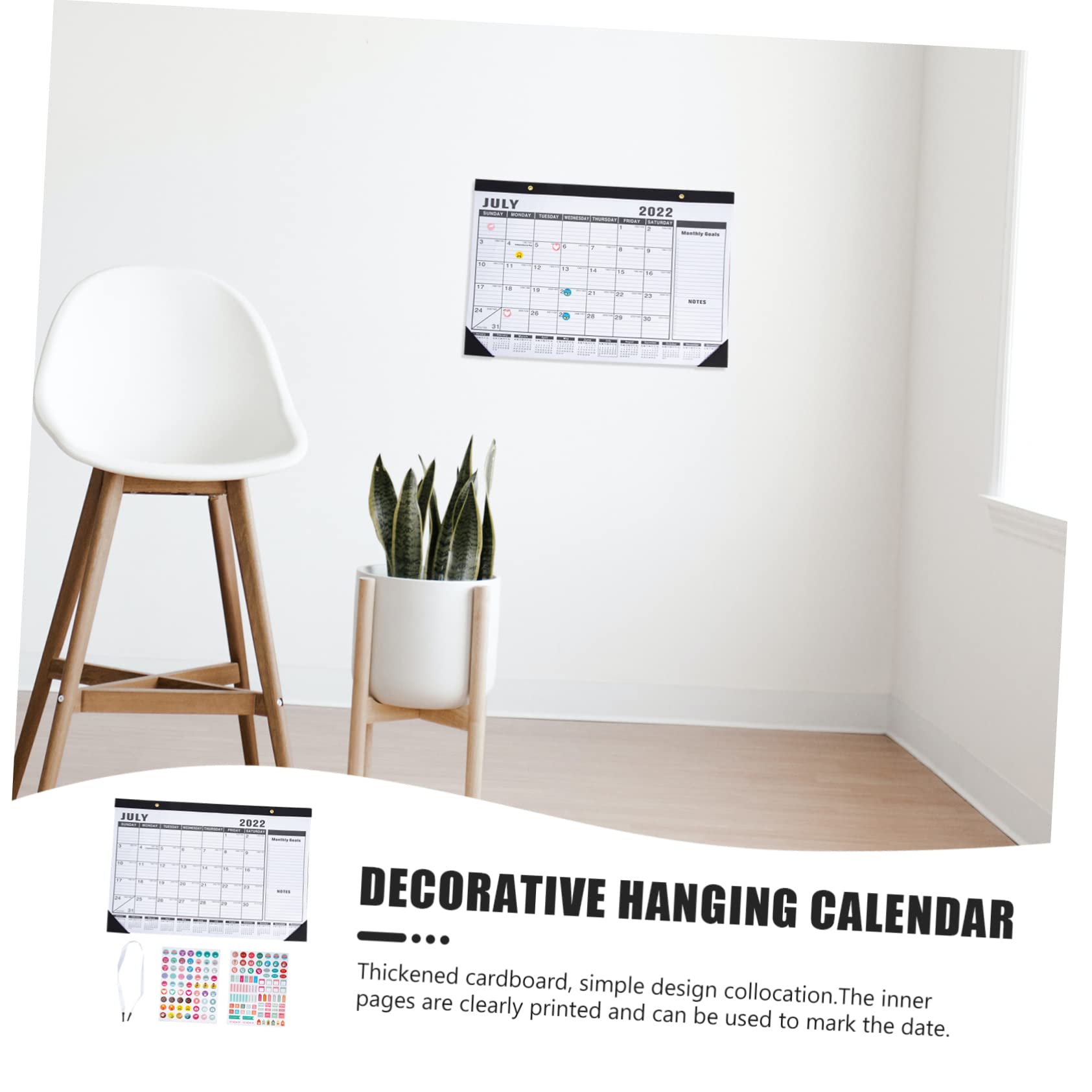 VILLCASE 3stücke Englischer Wandkalender Multifunktionaler Hängender Kalender Für Büro Und Zuhause Praktischer Monatskalender Mit Klarer Druckqualität Und Aufkleber Planung