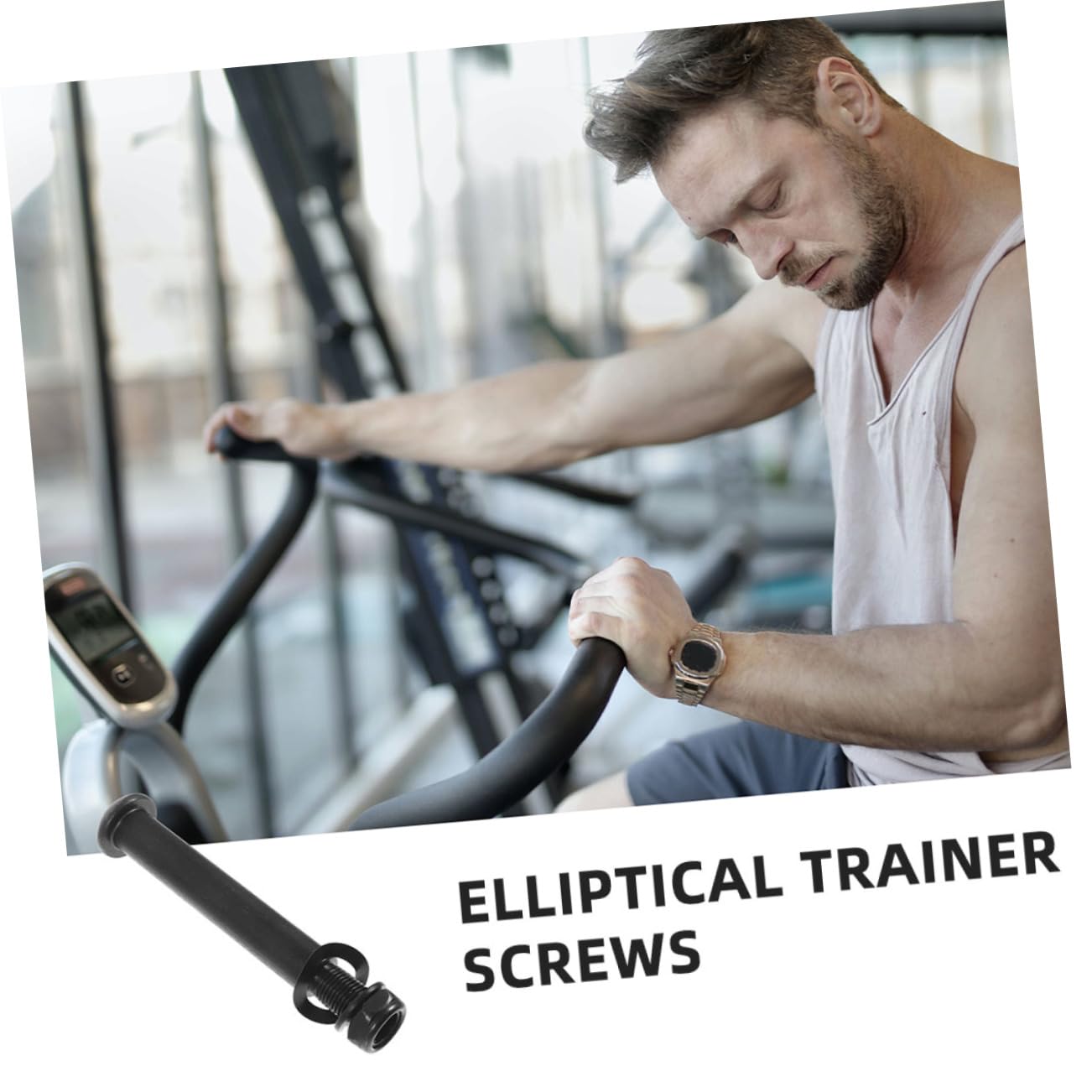 Happyyami Befestigungsschrauben mit Verbesserter für 2 Stück Ellipsentrainer aus Schwarzem Walzstahl Fitnessgeräte Zubehör und für Fan Bikes