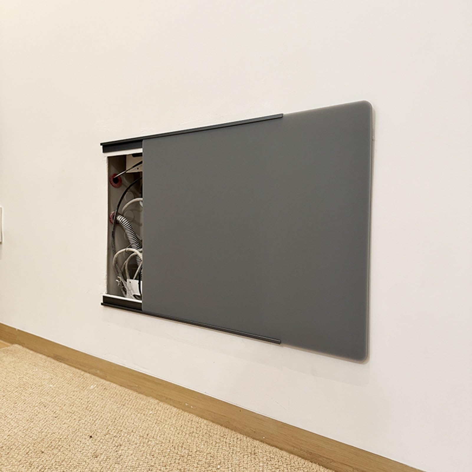 Copri Quadro Elettrico Scatola di Distribuzione Interruttore Extra Sottile Decorativa, Copertura Pannello Interruttore con Striscia Adesiva, Pannello Router Scorrevole, Scatola di Distribuzione Intern