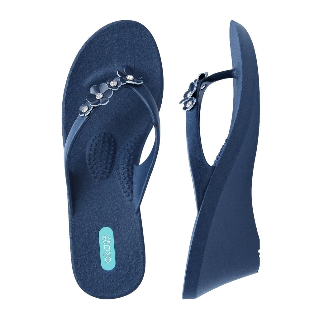 Oka-BWedge Flip Flops with Margot Flowers
