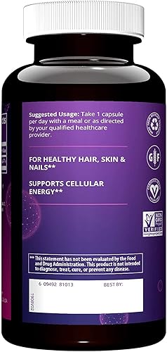 Miniatura 3 de MRM Nutrition Biotin | Cabello + piel + uñas | Energía celular | Vegano + sin gluten | Proyecto verificado sin OMG | 60 porciones