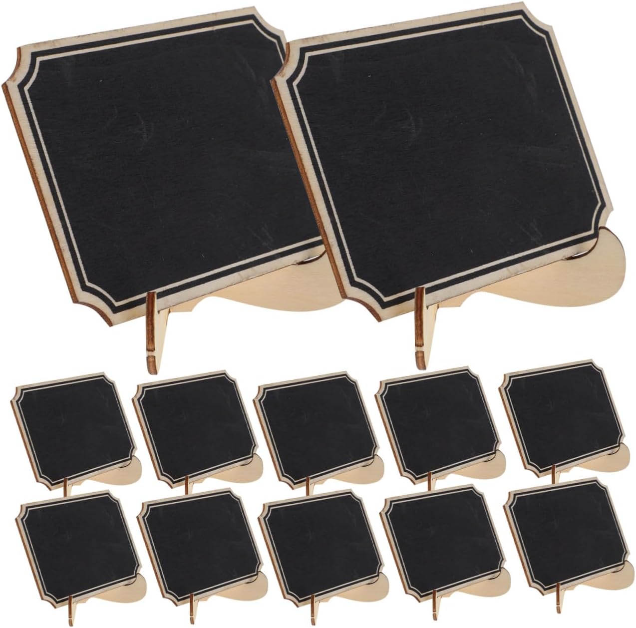 20pcs Small Mini Chalkboard Signs with Rounded Corners, Wooden Blackboard Menu Board for Desktop Message, Decorative Letter Boards for Restaurant, Wedding, and Food Display