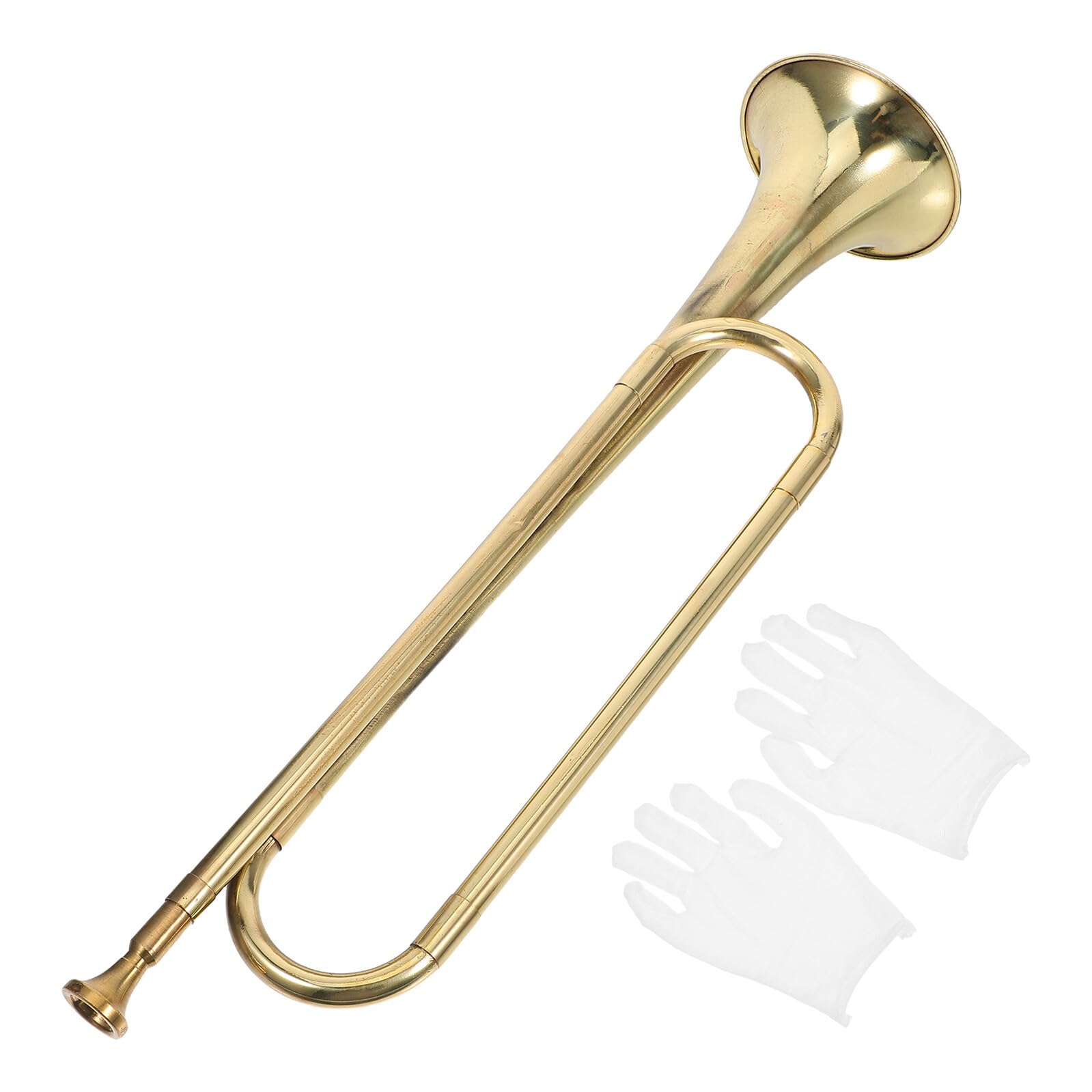 Tromba Giocattolo per Bambini Oro Bocchino a Stile Casual, Strumento Musicale in Metallo Sicuro e Creativo, per Compleanni ed Educazione Precoce Stili multipli