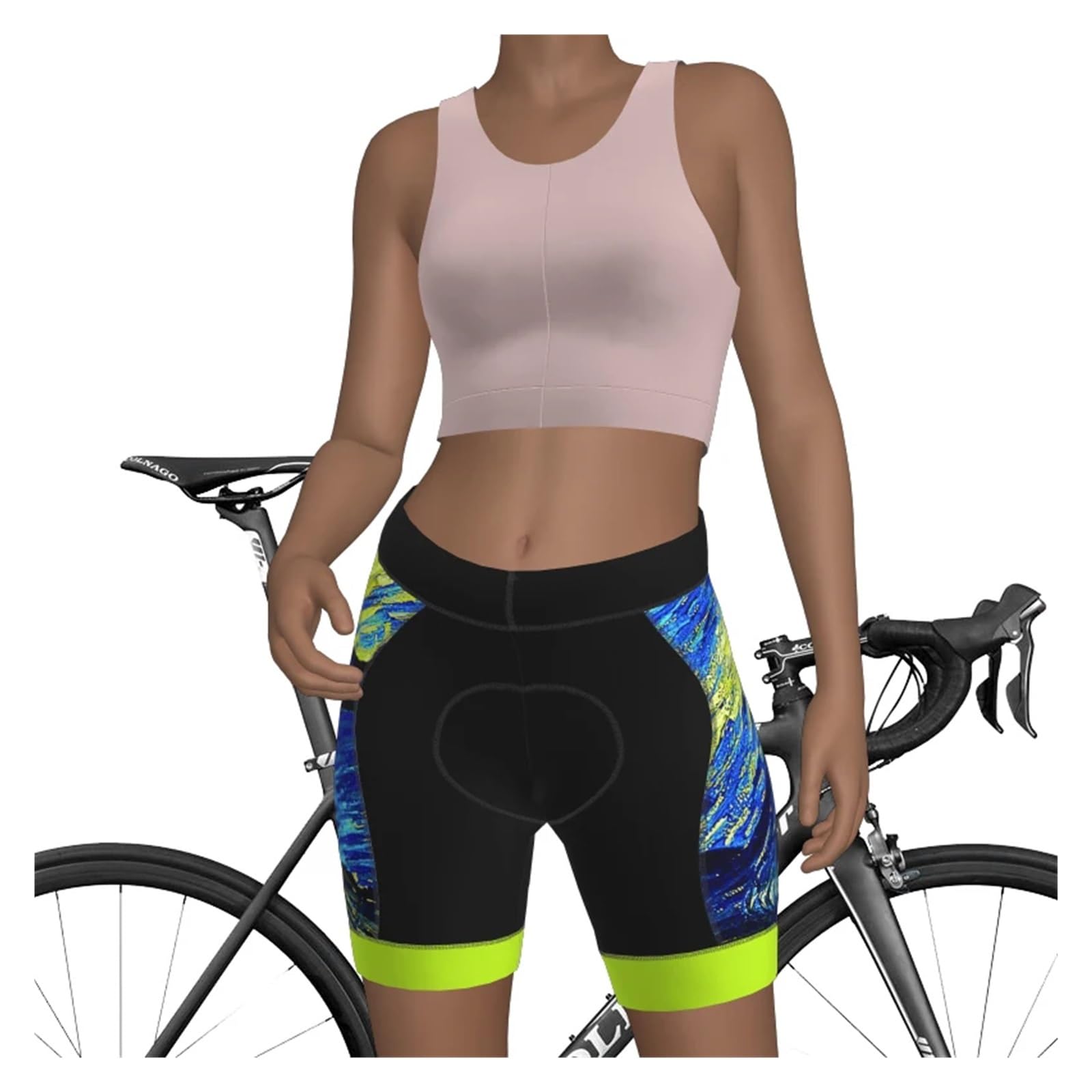 Culottes Ciclismo Pantalones Cortos de Ciclismo for Mujer, Equipo de Bicicleta, Ropa de Carreras, Pintura, Pantalones de Montar for Mujer