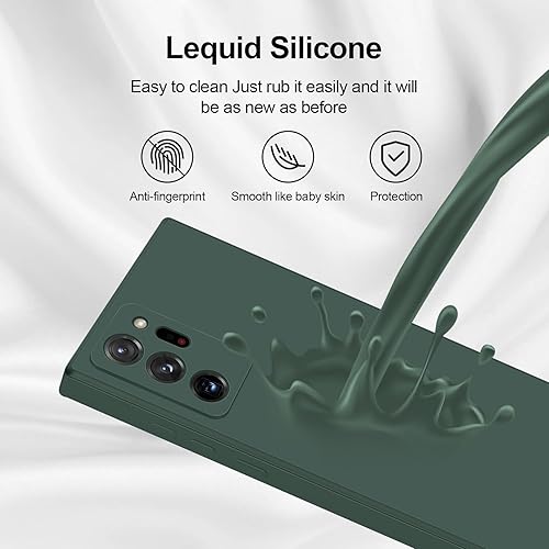 Miniatura 4 de GiiYoon Funda de silicona compatible con Samsung Galaxy Note 20 Ultra, funda de teléfono de cuerpo completo sedosa y suave al tacto con protección