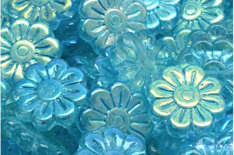 Outlet 10 Grams Mini Tulip Beads, White Ab Full (2X Side) Copper Lined (02010-28703-54319), Glass, Czech Republic