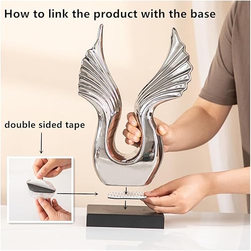 Miniatura 3 de Anding Decoración para el hogar, arte moderno, estatua de cerámica, decoración de mesa dorada para comedor, sala de estar, oficina, centro de mesa