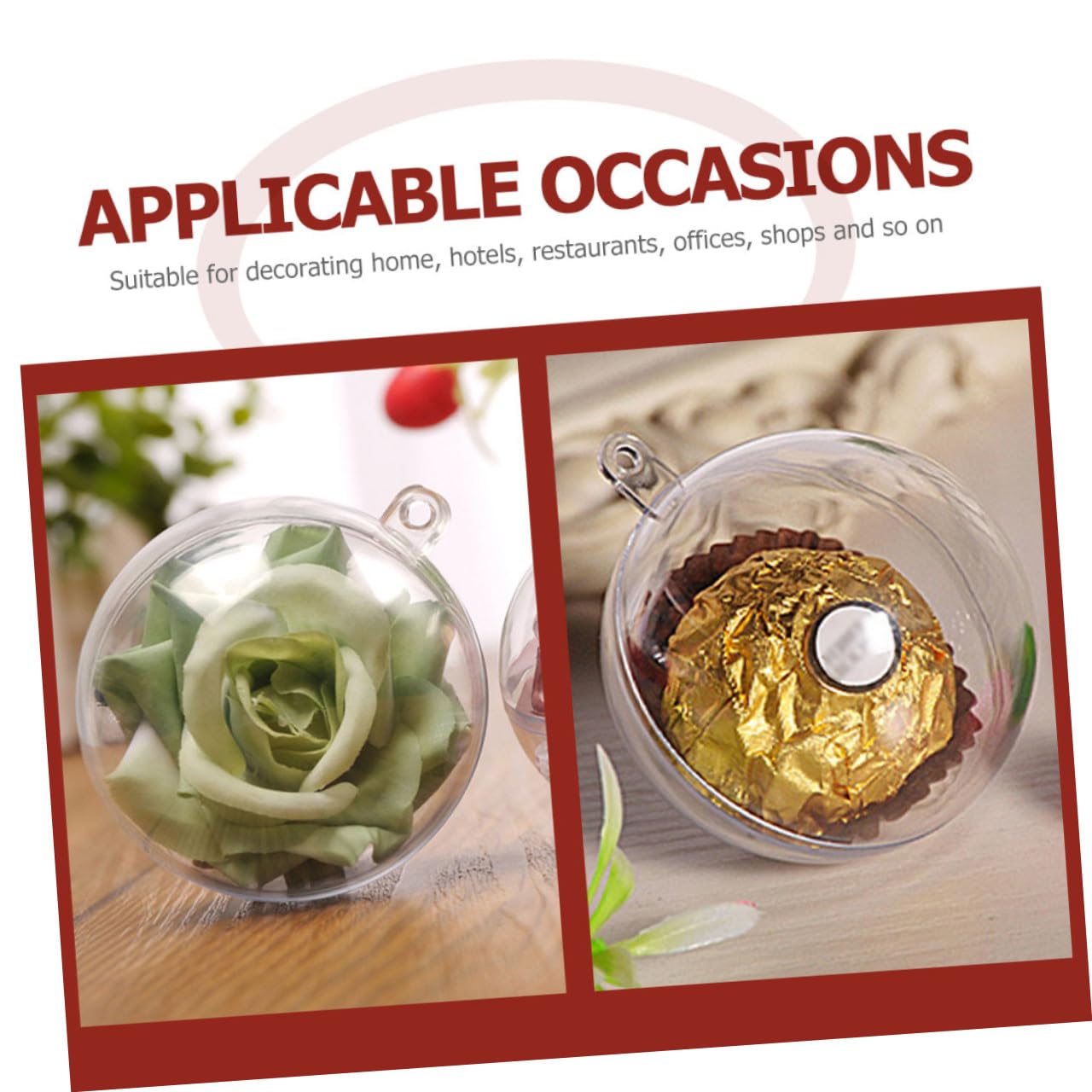 Alipis 40 Pz Palla vuota di Natale di natale fai da te ornamenti natalizi riempibili trasparenti palline trasparenti natale di decorazioni natalizie ornamenti natalizi