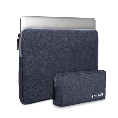 Craloft 14 Inch Laptop Sleeve Cover Bag with Charger Pouch – Water-Resistant Case for MacBook, Dell, HP, Lenovo – Ideal for Office & Travel Use