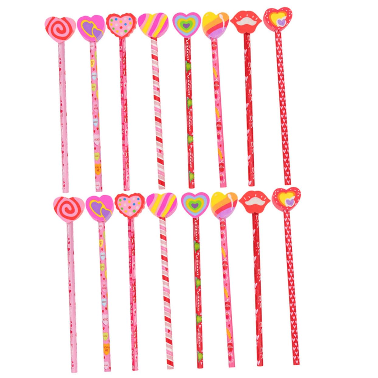 TEHAUX 4 Sätze Hb Holzbleistift Neuheit Für Valentinstag Bleistifte Farbe Erwachsene Party Valentinstag Radiergummi Herz Multifunktionsstifte Schüler Lernbedarf 18 Stücke * 4