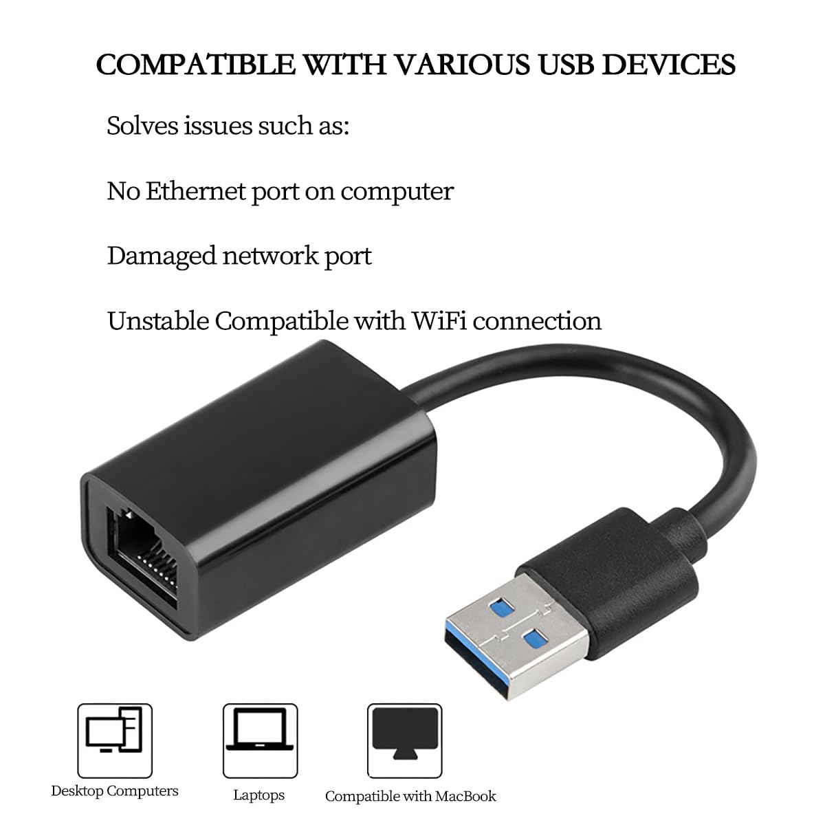 Adattatore Ethernet 2.5G USB C/USB3.0 a RJ45, scheda di rete LAN Gigabit chip RTL8156B - NIC esterna ad alta velocità 10/100/1000/2500Mbps compatibile con MacBook, Windows 10/11, laptop e PC