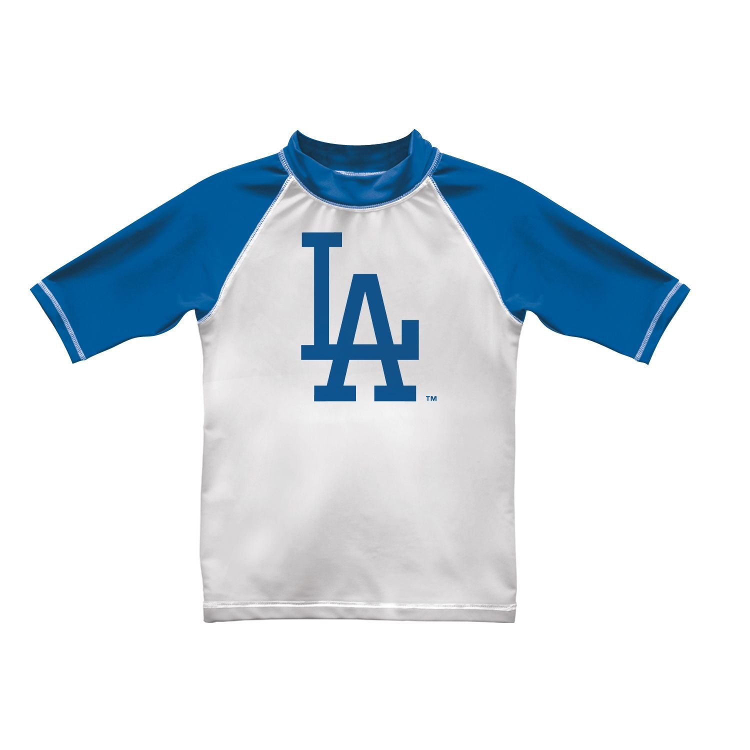 応援グッズ Russell MLB LOS ANGELES DODGERS SHIRT MLB Boy's Los Angeles Dodgers Rashguard Top (Blue/White, 6