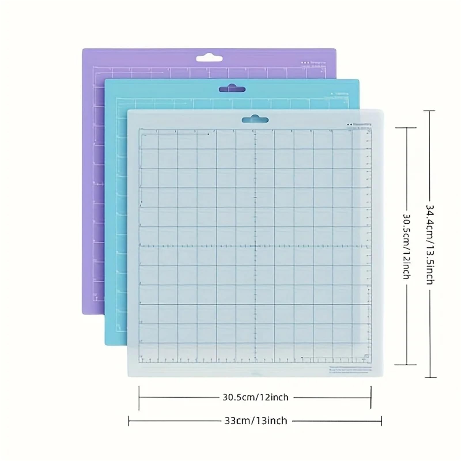Schneidematte Klebende Schneidematte for 4/3/2/1,12 x Zoll Vinyl (leichter Griff, Standard, starker Griff) Büro(3pcs-3colors)