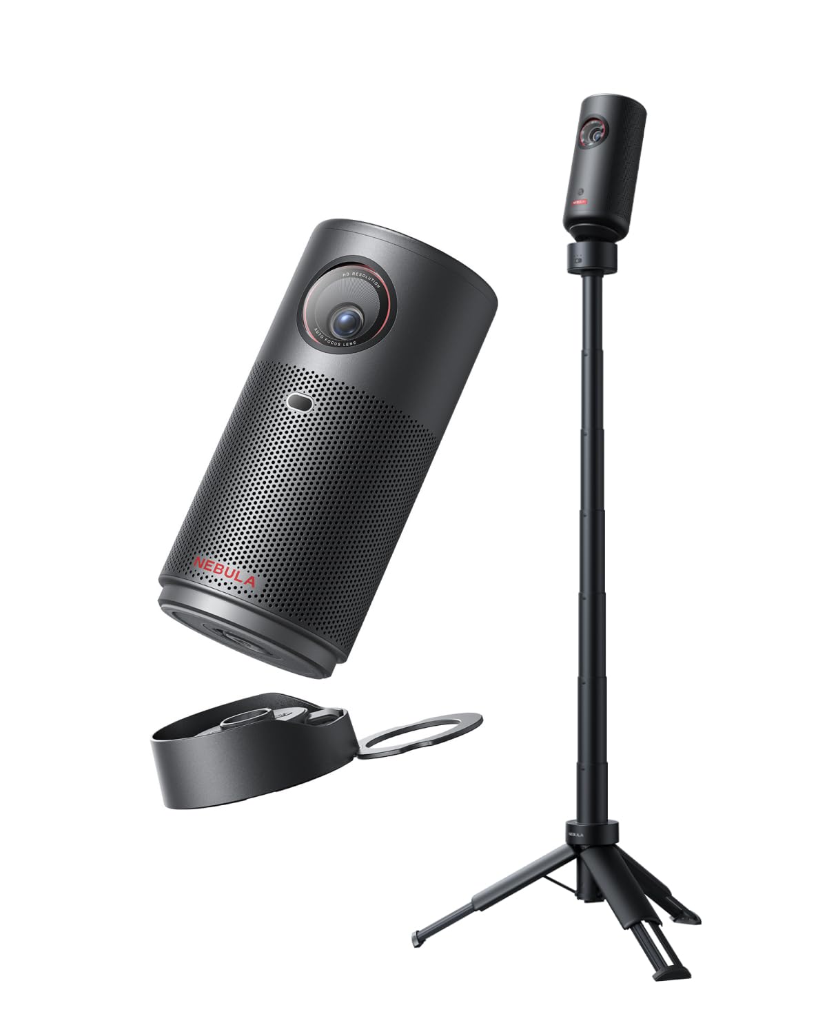 NEBULA Capsule Air Projektor mit Google TV, offiziell Lizenziertes Netflix, 720p Smarter Mini-Beamer mit WLAN & Bluetooth, 2 Stunden Akku, Dolby Digital, ultrakompakt für Flexible Nutzung