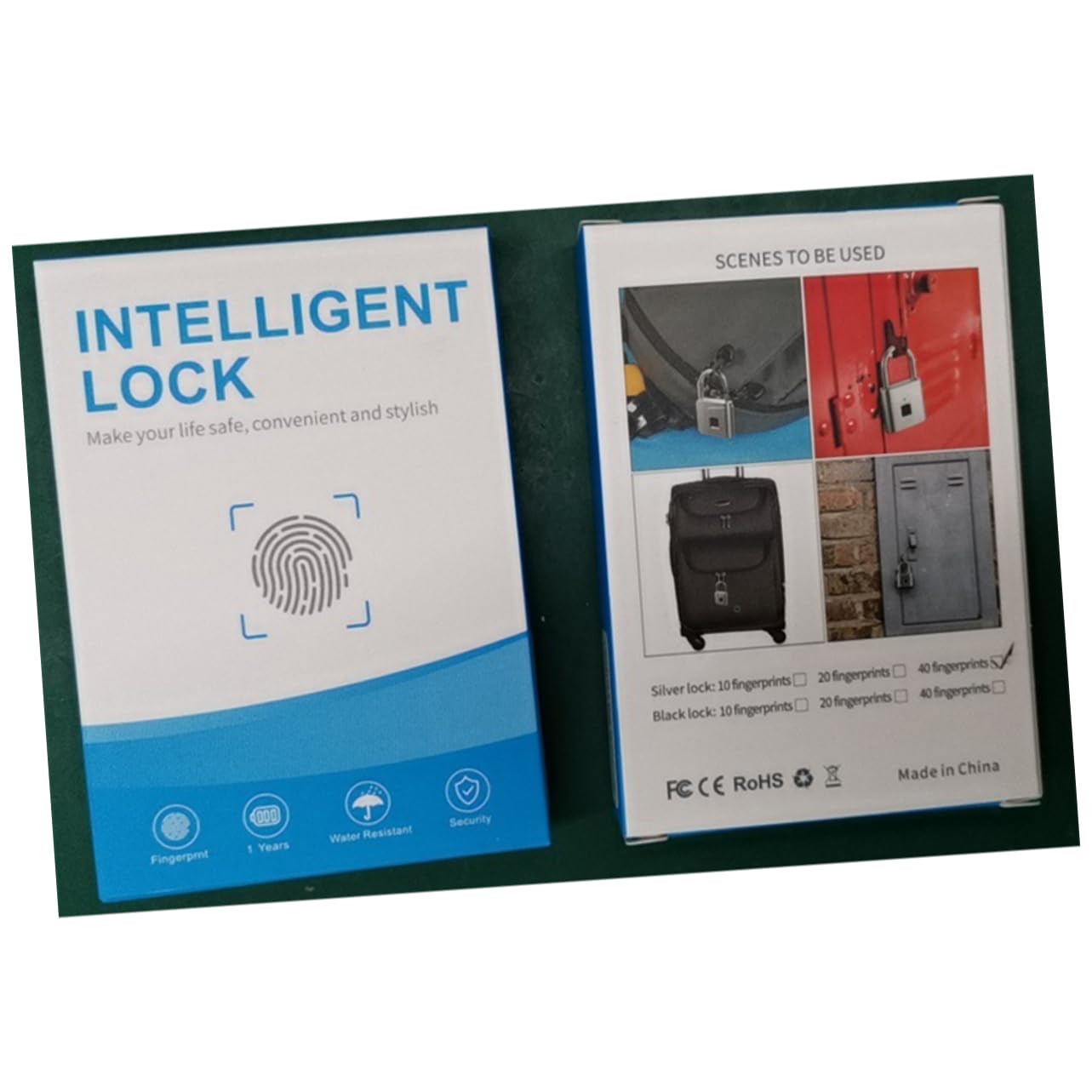 LIFKOME Lucchetto Elettronico Intelligente Impronta Digitale e Password, Lucchetto per Valigia in Acciaio Inossidabile, 40 Impronte, per Viaggio e Zaino