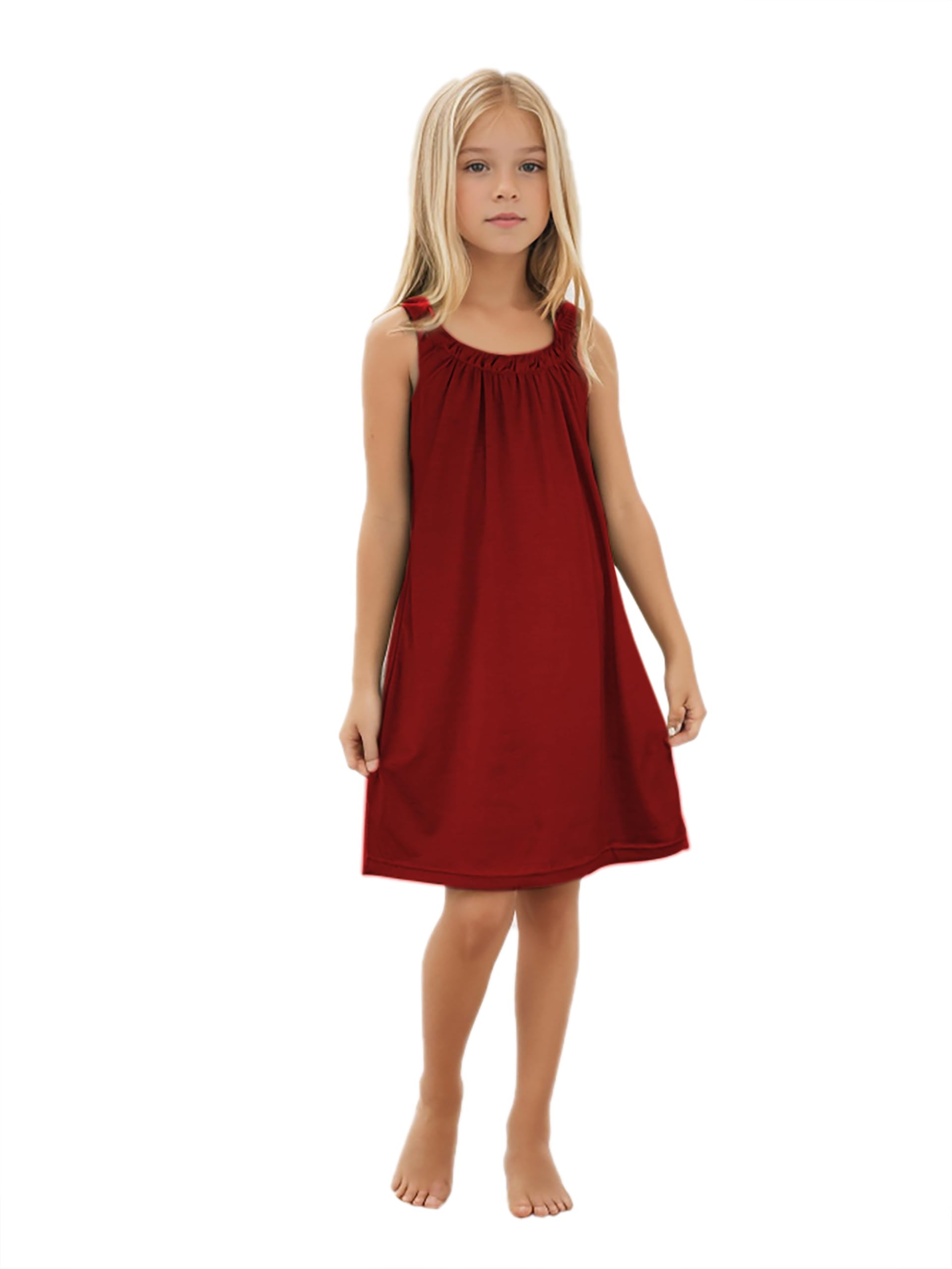 TongKiKi Girl's Beach Swim Cover Up Summer Sleeveless Tank Halter Dresses