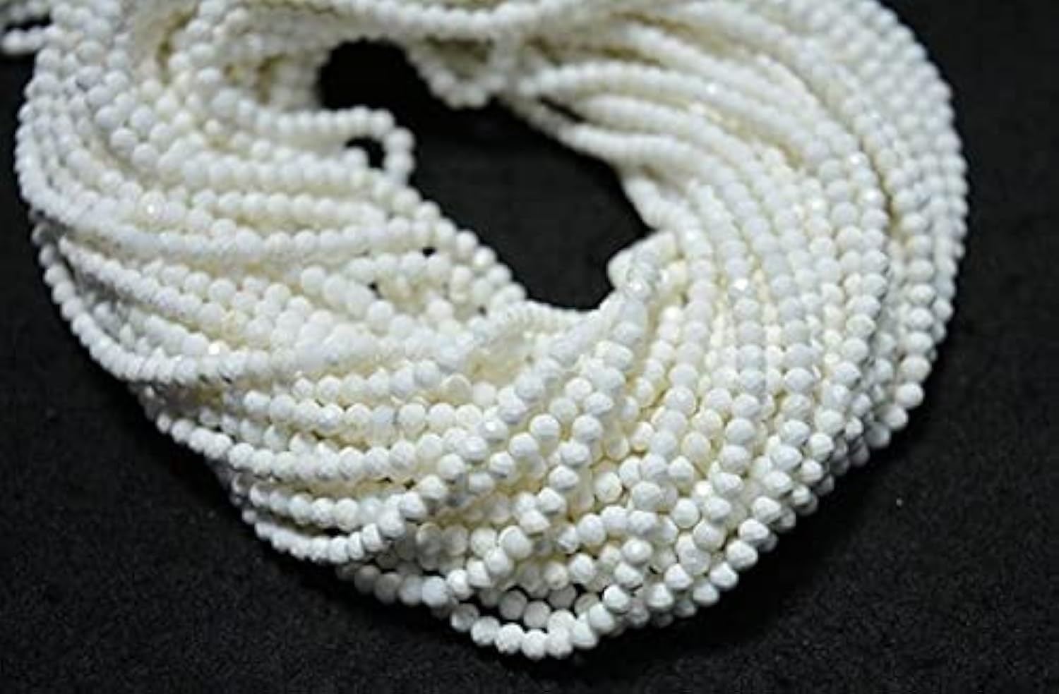 Perles opale blanche de qualité supérieure en rondelle facettée 3mm pour joaillerie fine