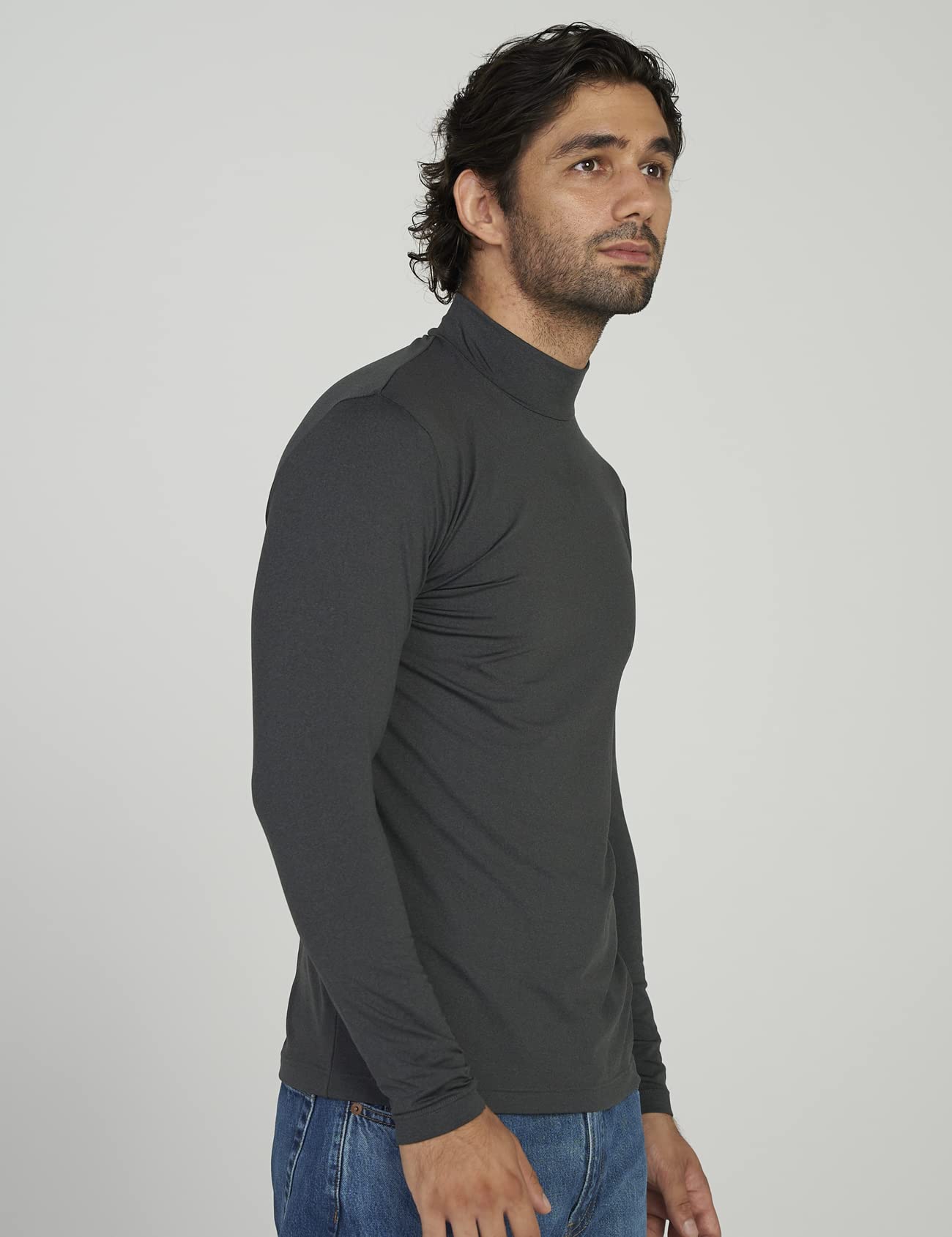 LAPASA Maglia Termica da Uomo con Collo Alto Finto in Micropile - Abbigliamento Termico Traspirante Maniche Lunghe Fodera in Pile Strato Base M102/M123/M132
