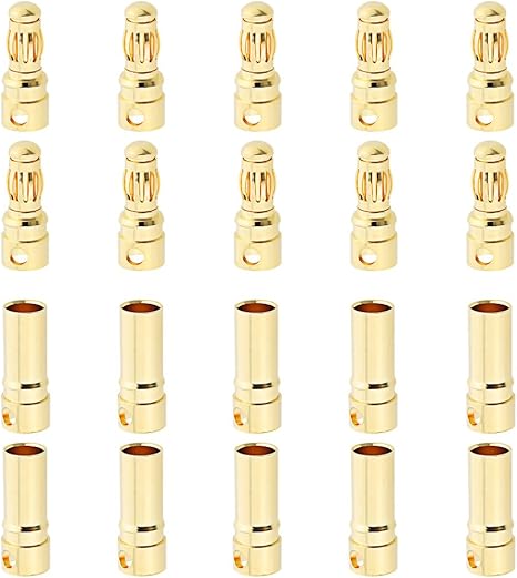 Hobbypark 10 Sets Female Male 3.5mm Gold Bullet Banana Connectors RC ESC LIPO Battery Device Electric Motor Wire Parts