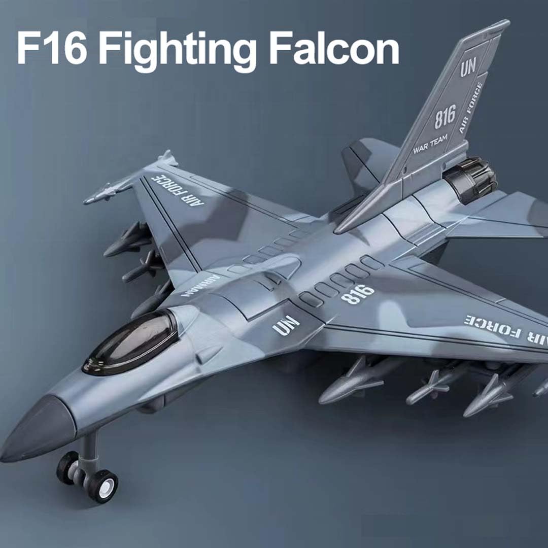 Breatoi: 1:400 Scale Twin-Engine Jet Fighter Model with Light & Sound – Premium Die-Cast Metal Collectible (F-16 Type) 2