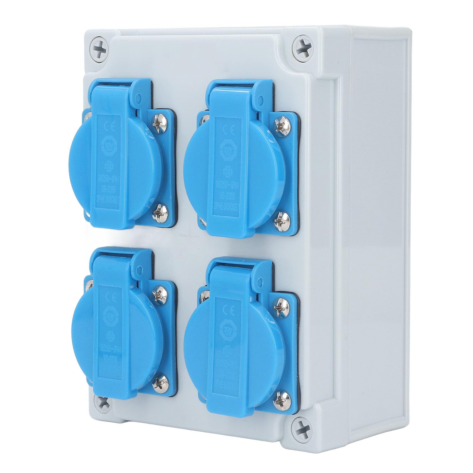Prise Murale Européenne étanche IP44, 4 Sorties, 16A 250V, pour