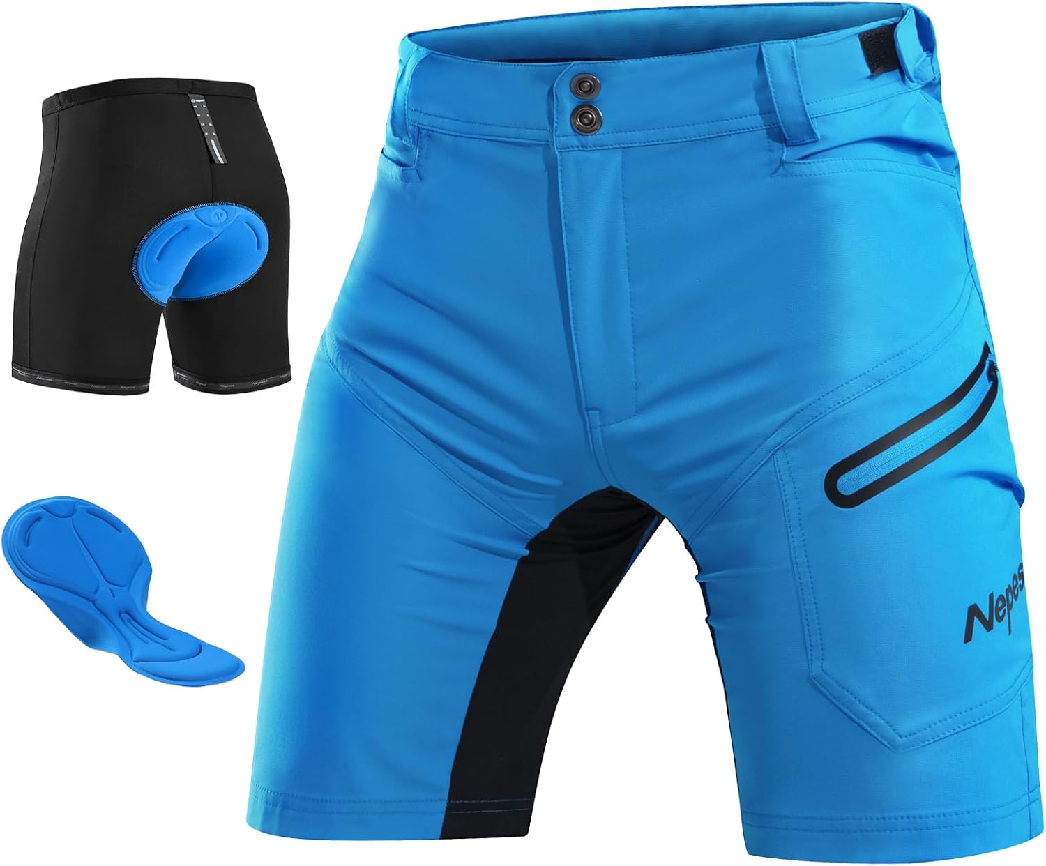 Nepest Mens Mountain Bike Shorts 3D Padded MTB Martinique Ubuy