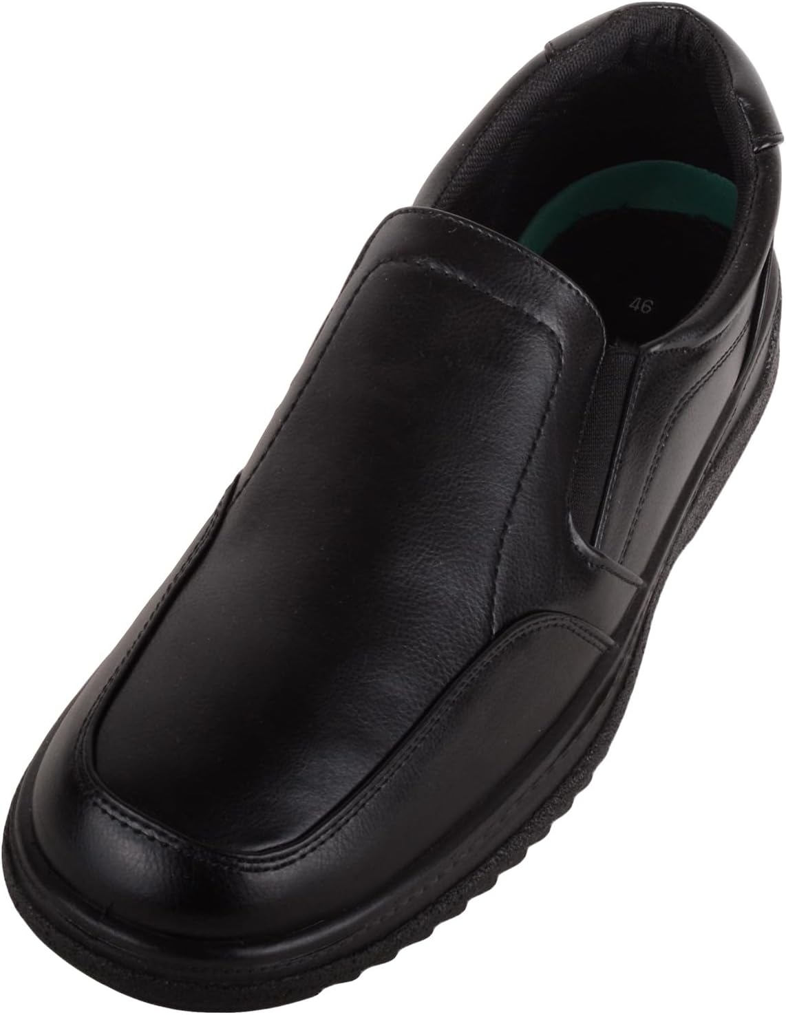 ABSOLUTE FOOTWEAR Mens Easy Slip On Faux Leather Formal Casual Work Shoe with Twin Gusset