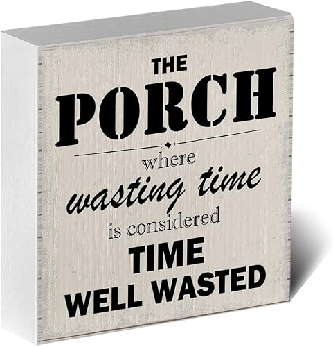 Decoración de porche delantero, decoración de patio, caja de madera para exteriores, accesorios de porche, humor para porche trasero, decoración