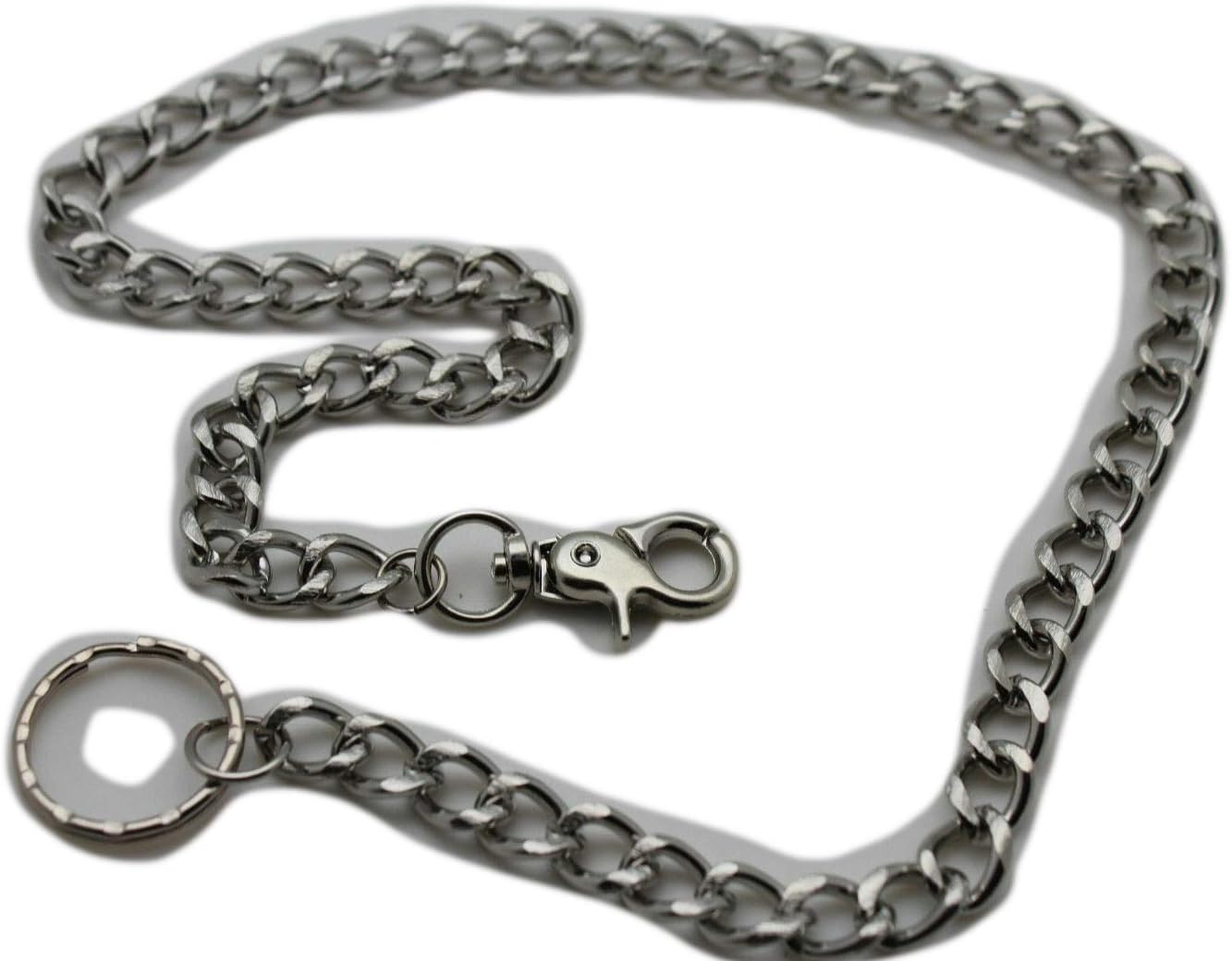 Men Fashion Wallet Chain Big Links Silver Color Metal Extra Long Classic Jewelry Accessory Punk Rock