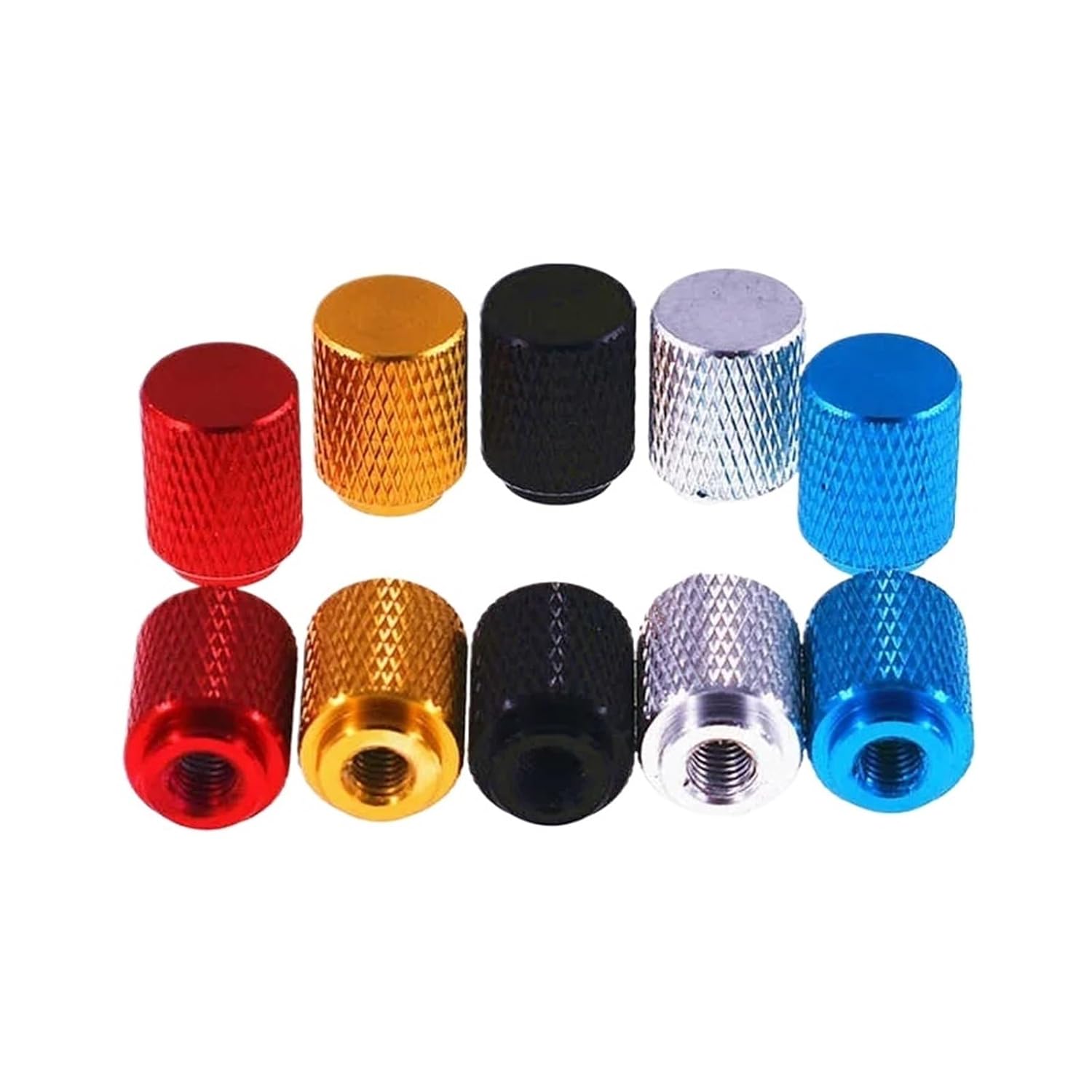 M3 M4 M5 M6 Aluminium Alloy Blind Hole Step Knurled Thumb Nuts Hand Grip Knob Nut Red,Gold Yellow,Blue,Black,Silver(Black,M6 (10pcs))