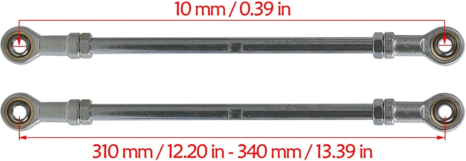 2PCS 340mm 13.39'' Adjustable Steering Tie Rod Kit Racing Go Kart Fun Cart ATV Quad Part