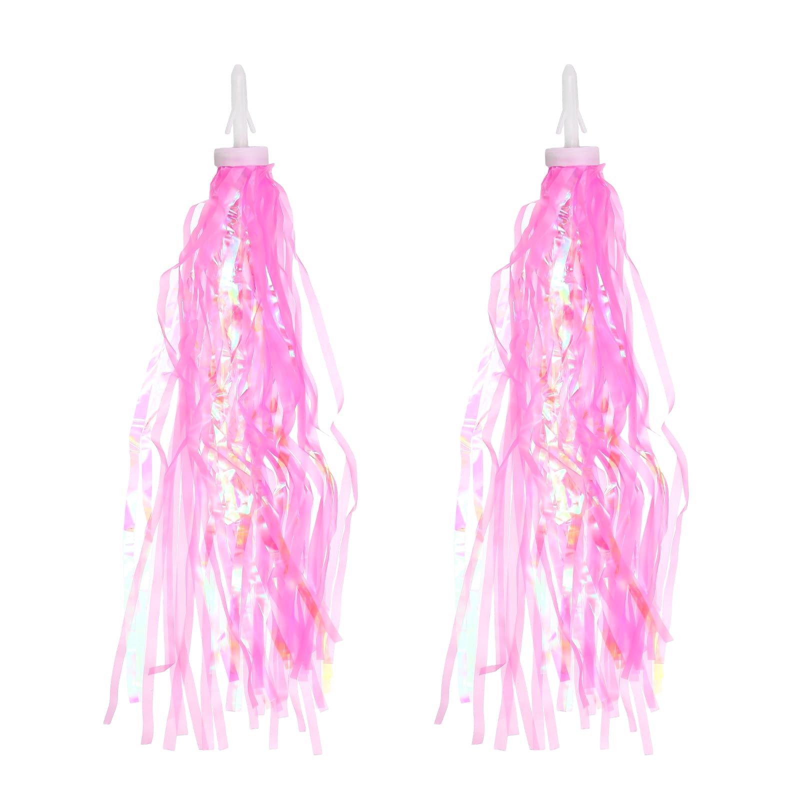 PATIKIL 2Pcs Bike Streamers, Colorful Scooter Handlebar Tassels Grips Ribbon Accessories Decorations for Bicycle Tricycle Handles, Pink