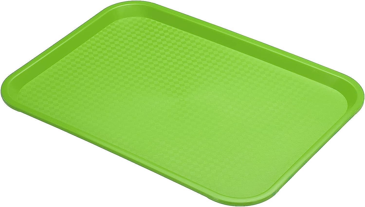 InnMart 12" x 16" Rectangular Restaurant Serving Trays, Non-Slip Food Service Tray (Green, Pack of 1)