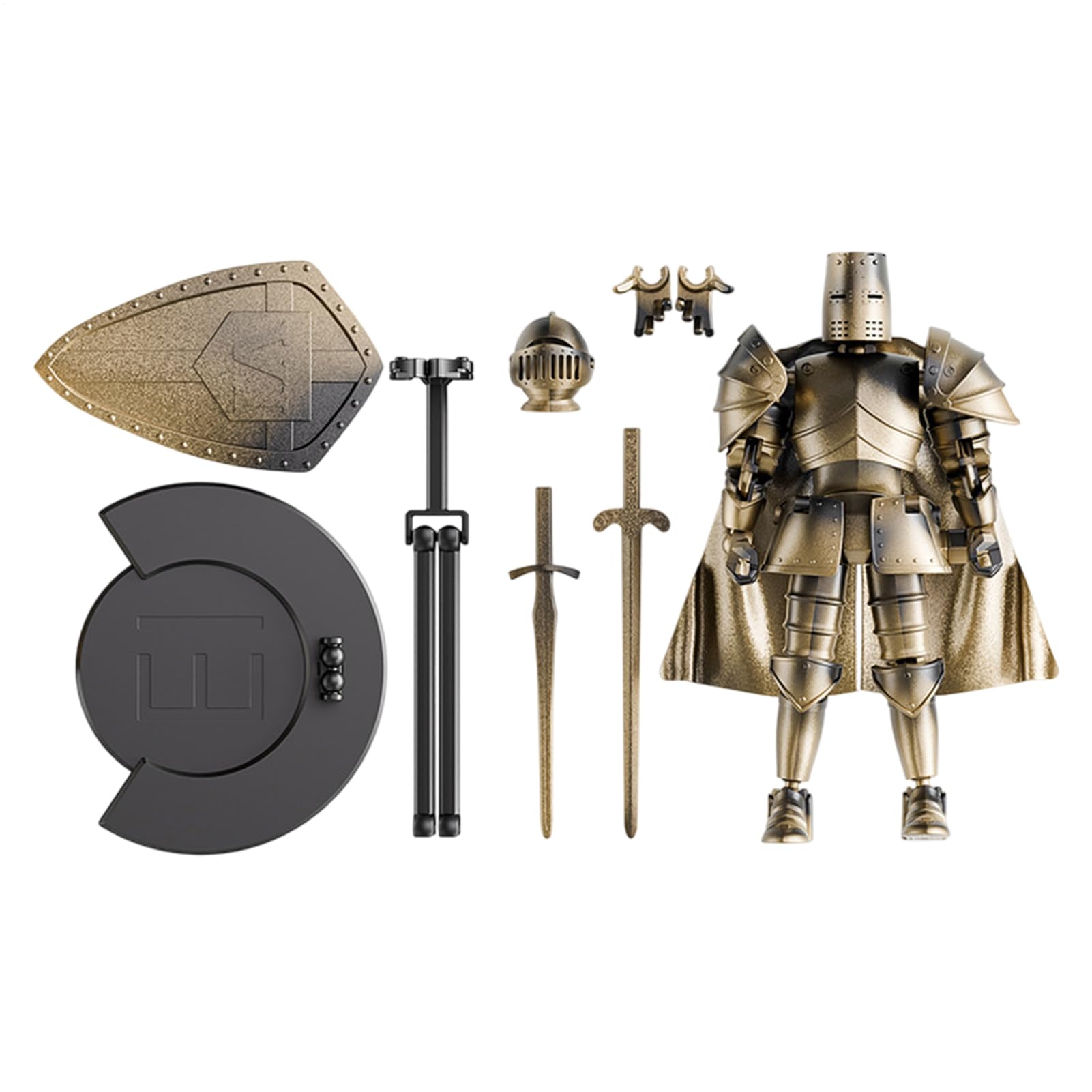 Knight Action Model – Ancient Warrior, Renaissance Soldier Toy | Poseable Medieval Soldier Sculpture, Detailed Crusader Display Collectible, Vintage Militry Statue for Room Tabletop Showcase — image 1