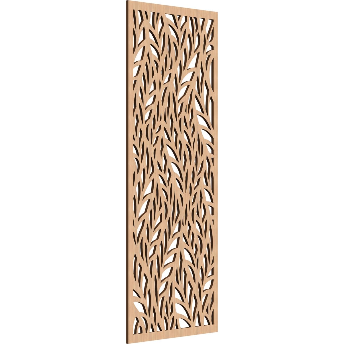 Ortonville Decorative Pierced Fretwork Wood Wall Panels, 21 3/8"W x 54 3/8"H x 3/8"T, Hickory