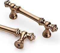 Vista 29 de Asidrama Paquete de 10 manijas de gabinete de cocina de latón cepillado envejecido de 3 pulgadas (2.992 in), tiradores de gabinete, accesorios