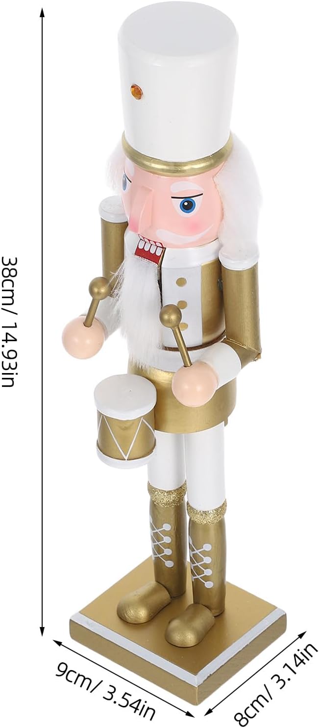 Cabilock Christmas Nutcracker Ornament: Classic Nutcracker Soldier Decoration - 38cm Wooden Christmas Puppet Figurine for Holiday Party Windowsill Kitchen Table