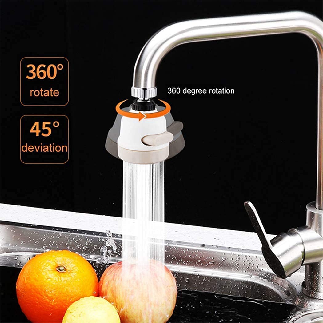 SUNBEET 360 Degree Movable Faucet Aerator Water-Saving Sprinkler and Device Head Three-Gear Adjustable Head Switch Water Faucet, Multi Colour (Switch Water Faucet) 1
