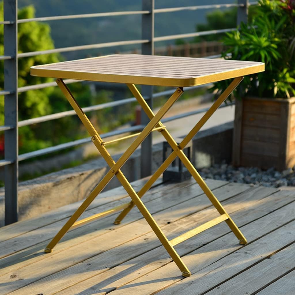 Folding Patio Bistro Table, Indoor/Outdoor Square Table Modern Bistro Square Bar Table Small Space for Kitchen, Living Room, Party Room
