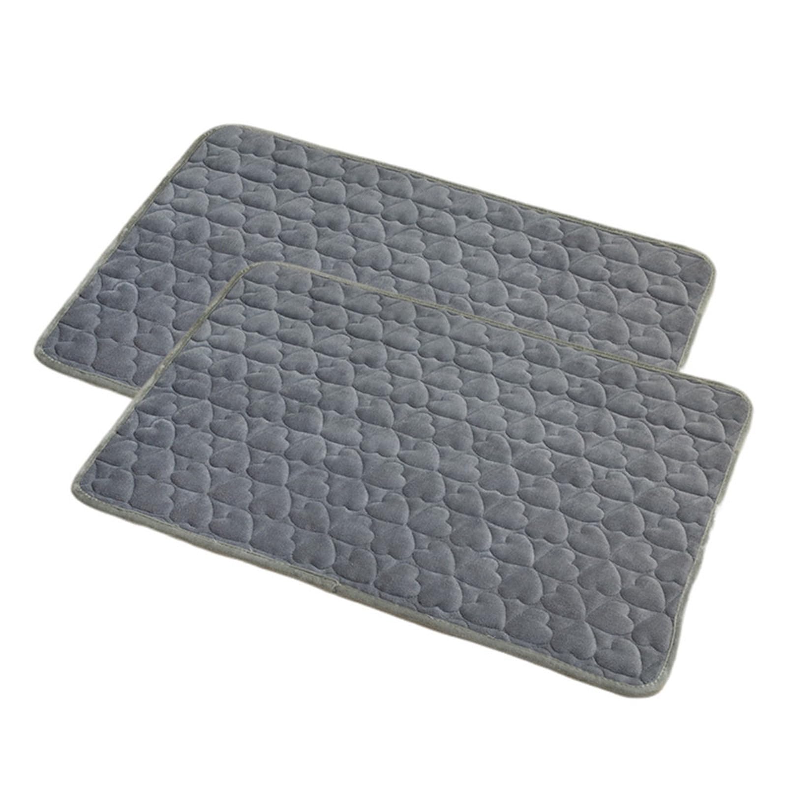 FANSU 2pc Plush Absorbent Puppy Pads, Color Non-Slip Waterproof Puppy Training Pads Reusable Dog Mat Washable Dog Training Pads Puppy Pads for Couch Cover, Floor Protector (40x30cm,Gray)