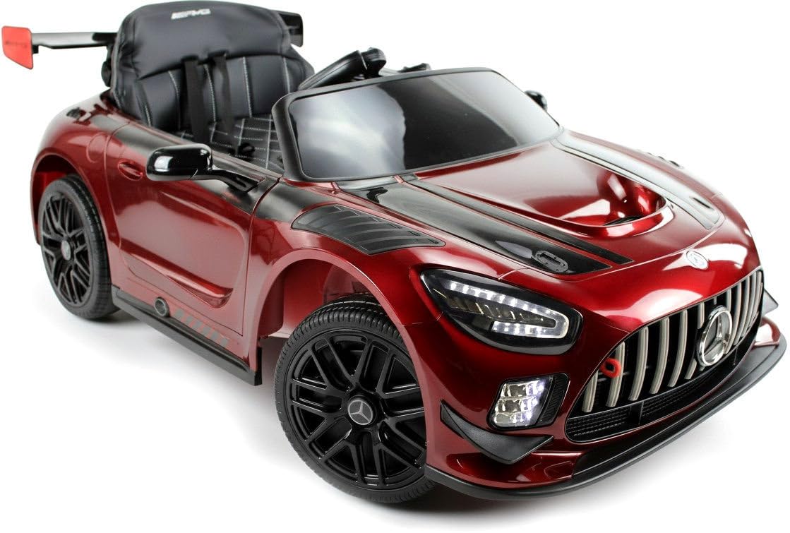 Playhouse Mercedes GT3 4x4-4 Motoren, Bluetooth, Lizenz, Ledersitz, Lackiert, 2 Stoßdämpfer, Eva Räder, 12V 9ah, Fernbedienung,Kinder Elektroauto, Kinderauto Kinderfahrzeug (Rot)
