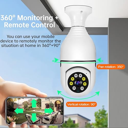 Miniatura 3 de Cámara de seguridad de bombilla 1080P para el hogar cámara de seguridad inalámbrica de vigilancia WiFi para exteriores 5G24G detector de movimiento