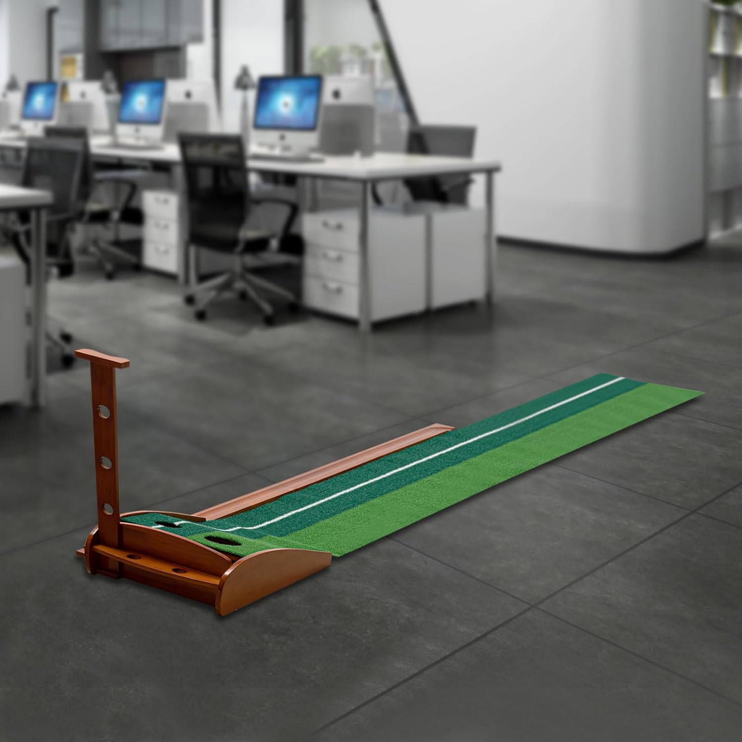 Golf Putting Practice Mat, Indoor Golf Putting Exerciser with Auto Ball Return, Putting Green Indoor Mat, Golf Training Aid for Home, Office, Backyard or Outdoors