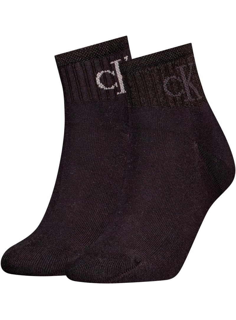 Calvin Klein Socks Women Quarter 2P Glossy Rib