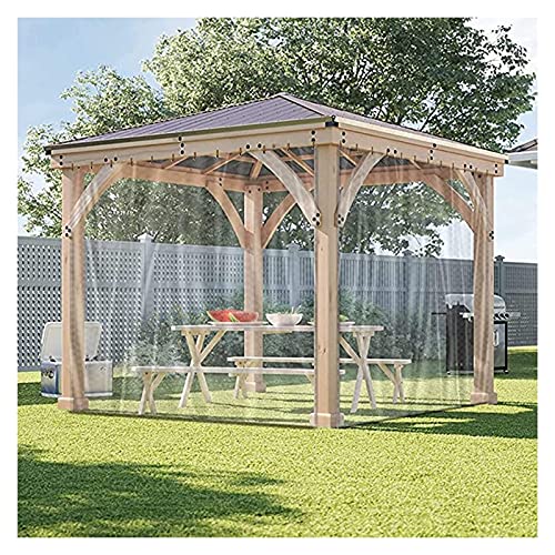 WZYJLyds Pergola Side Curtains Transparent Water Proof Tarpaulin Outdoor Curtains with Eyelets PVC 0,5mm for Pergola, Terrace, Tent Side Curtains