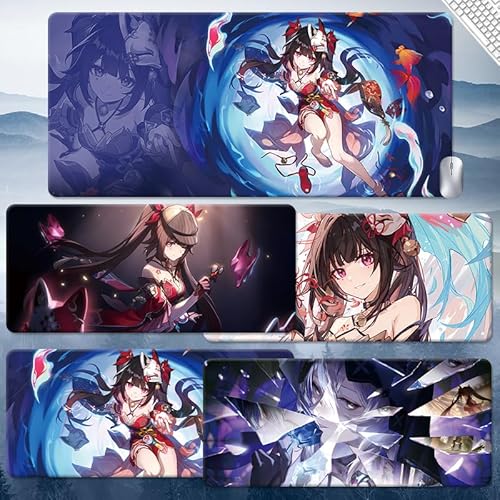 崩壊:スターレイル 花火 キーボードマット テーブルマット 萌えグッズ コスプレ小物 人気 ゲーム 可愛い ラバー 防水 滑り止 おしゃれ かわいい 萌えグッズ プレゼント (01,3mm,600*300mm)