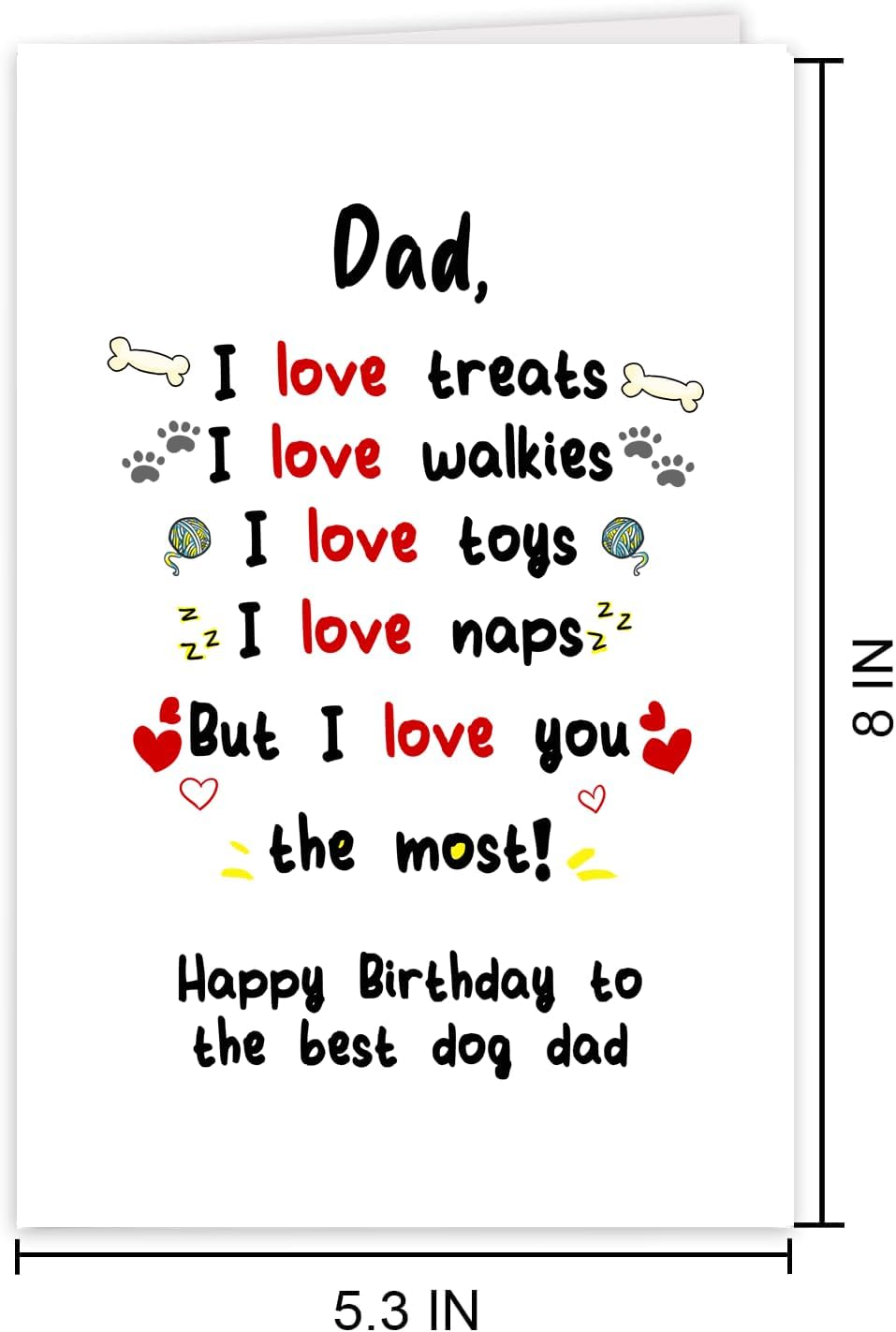 Cute Dog Dad Birthday Card, Funny Happy Daddy Birthday Card Gift From Dog Pet Puppy, Lover Dad Birthday Cards from Son Daughter - Image 6
