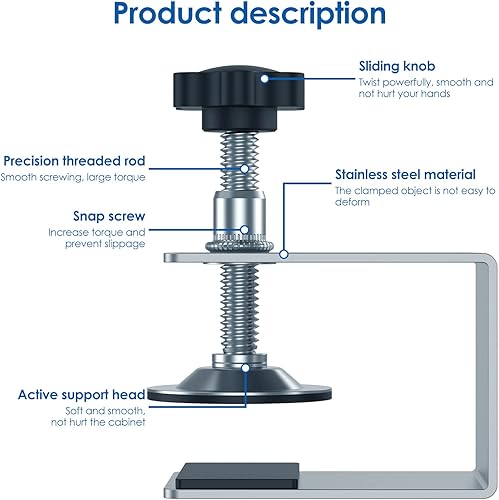 Miniatura 3 de 4 abrazaderas de instalación delanteras de cajón, clips de fijación de cajones de zinc, plantilla ajustable para carpintería para mesas de hogar,